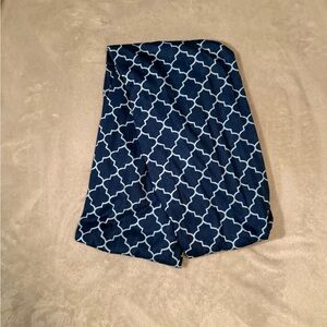 Navy and White Geometric Scarf